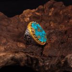 انگشتر فیروزه شجری مردانه کد 7154