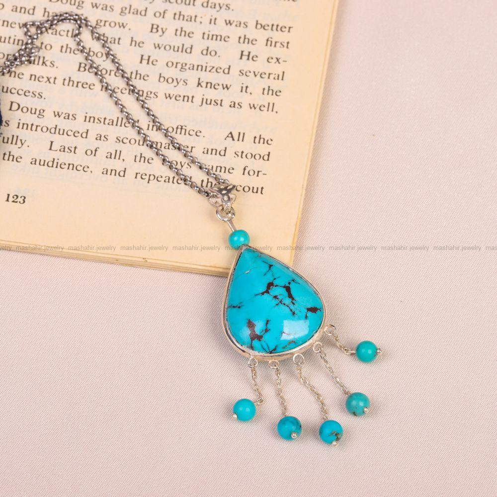 گردنبند فیروزه زنانه کد 7156