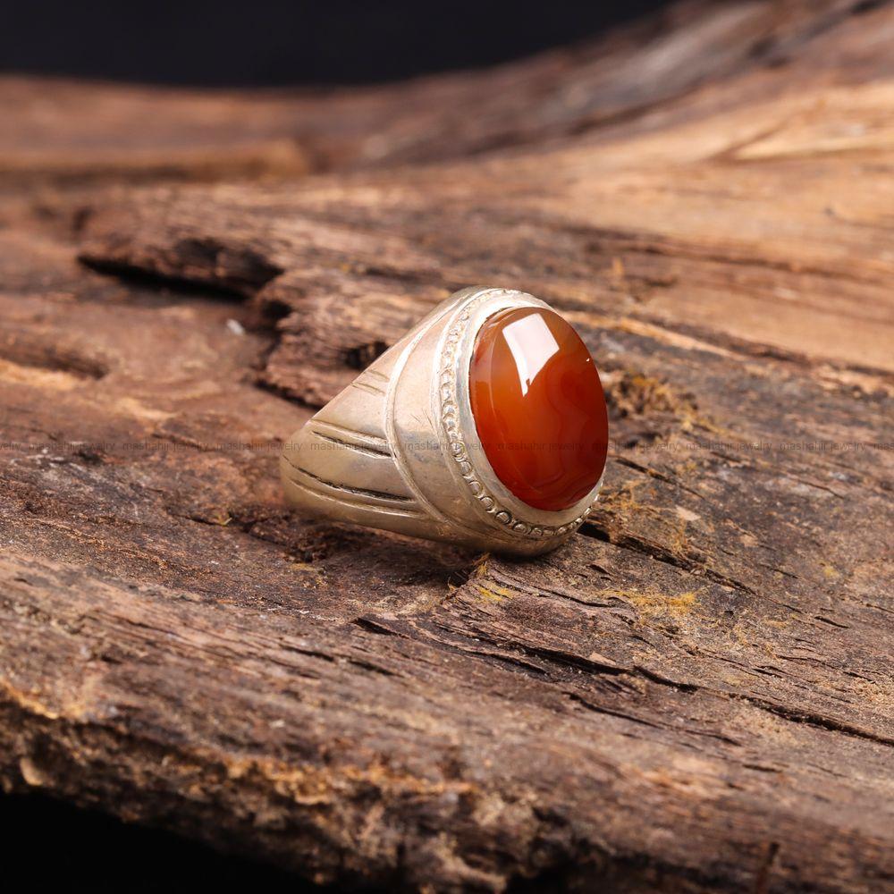 انگشتر عقیق یمن مردانه کد 7162
