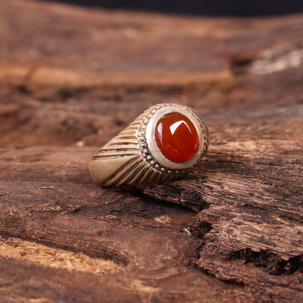 انگشتر عقیق یمن مردانه کد 7167