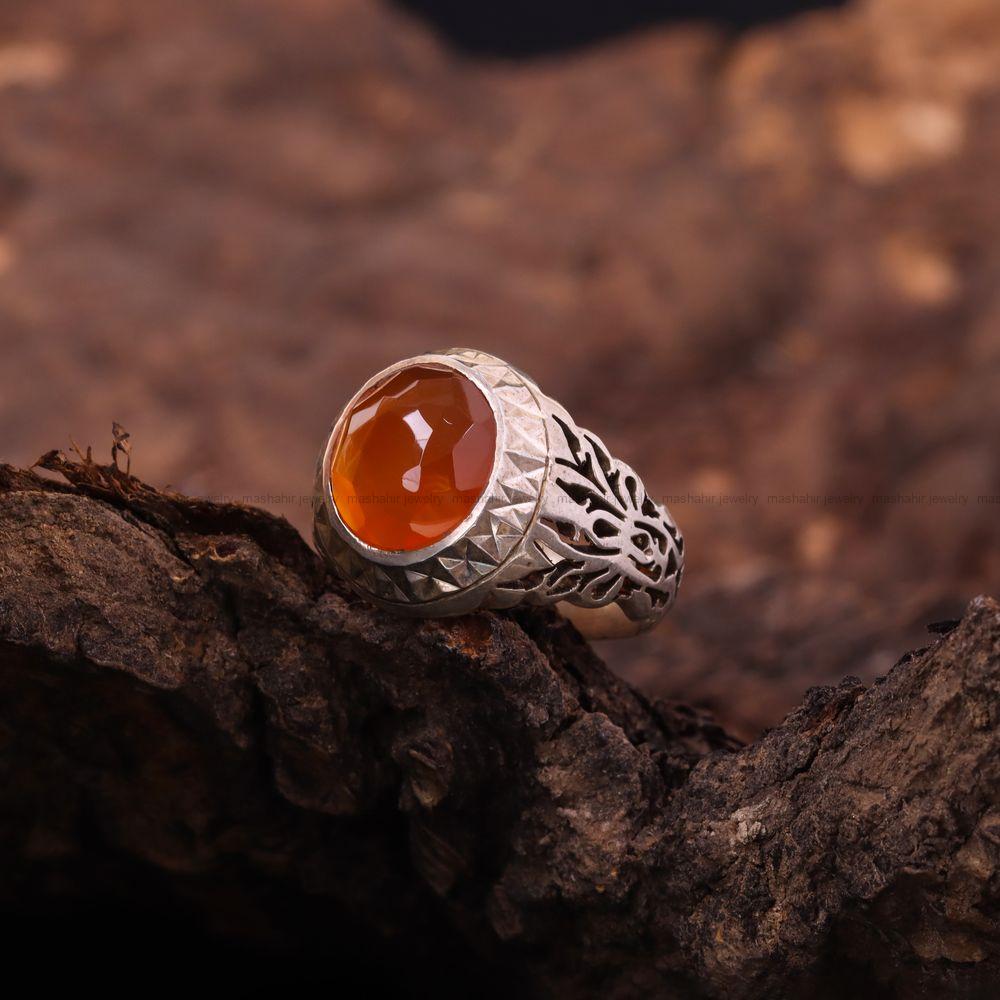 انگشتر عقیق یمن مردانه کد 7170