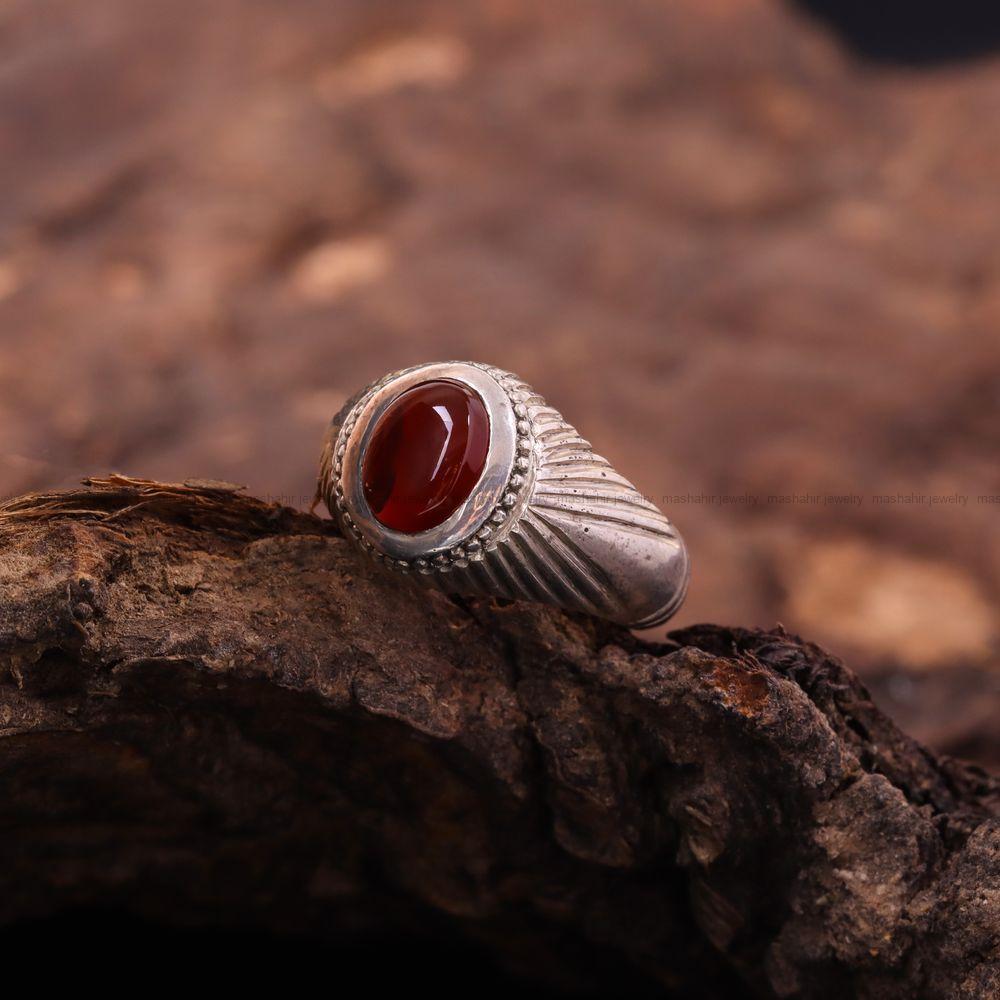 انگشتر عقیق یمن مردانه کد 7171