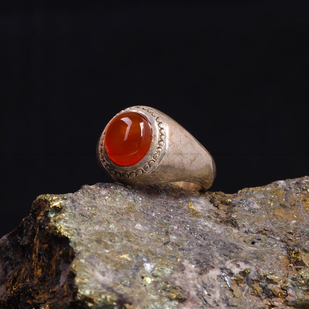 انگشتر عقیق یمن مردانه کد 7176