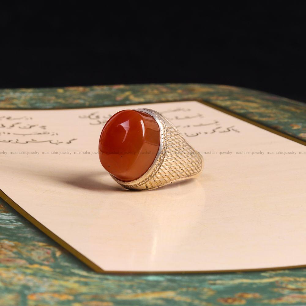 انگشتر عقیق یمن مردانه کد 7189