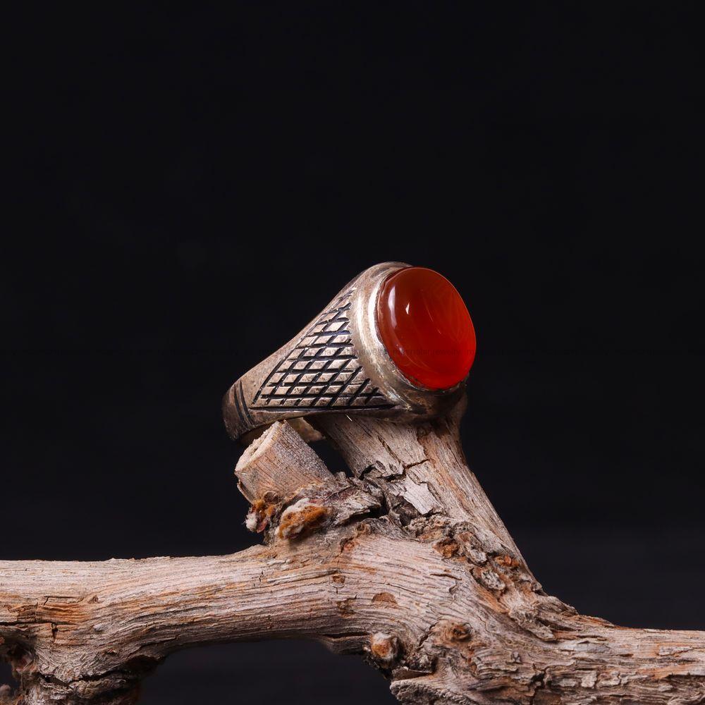 انگشتر عقیق یمن مردانه کد 7197