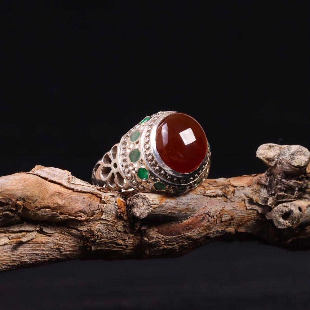 انگشتر عقیق یمن مردانه کد 7200