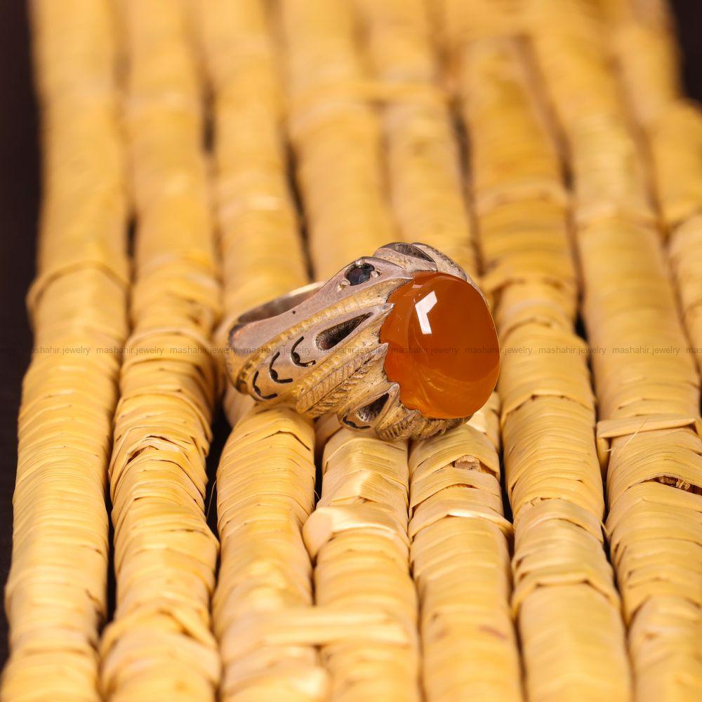 انگشتر عقیق یمن مردانه کد 7204