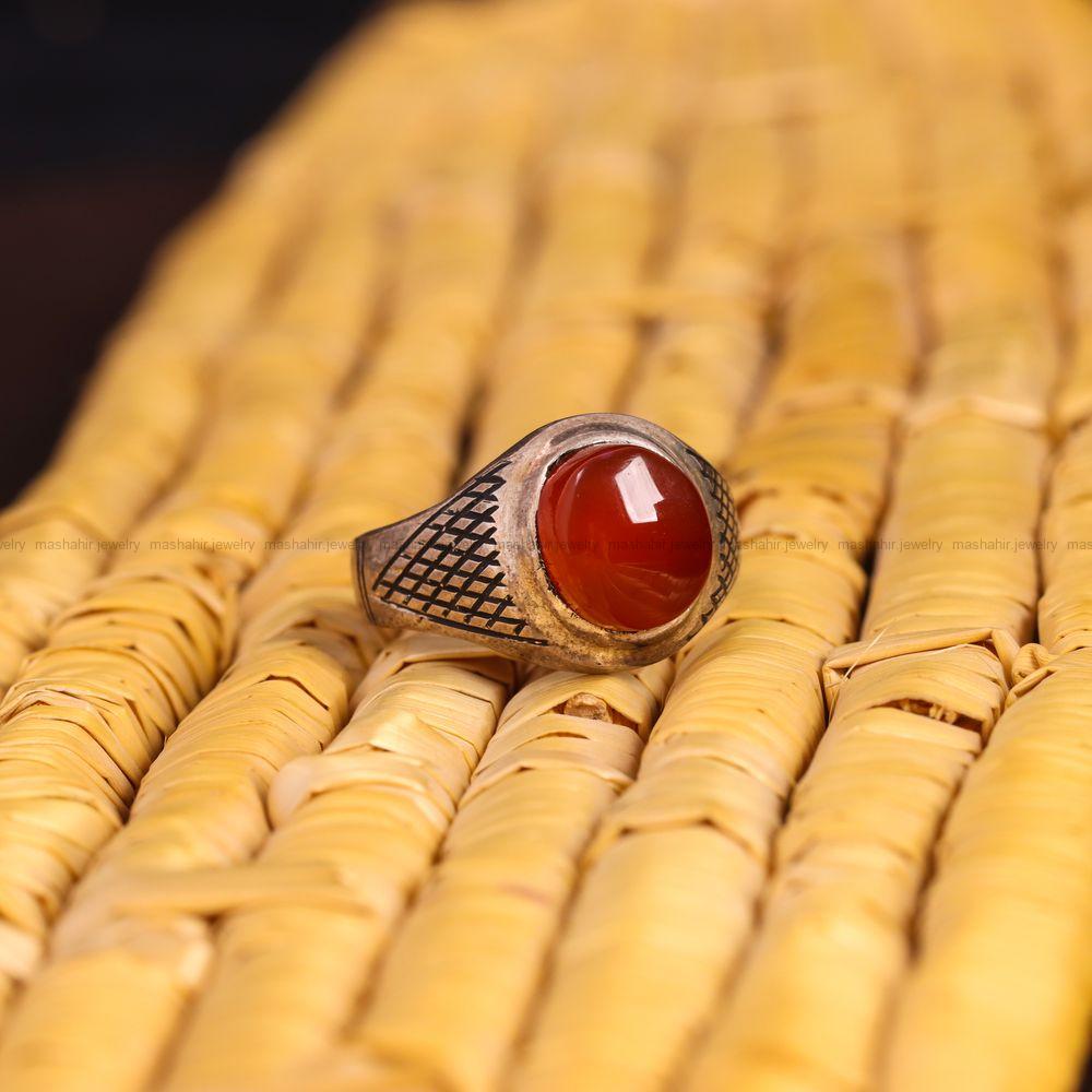 انگشتر عقیق یمن مردانه کد 7206