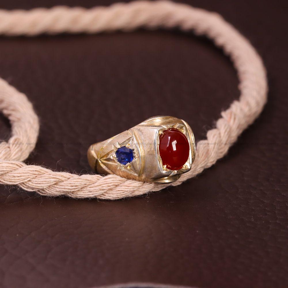 انگشتر عقیق یمن مردانه کد 7214