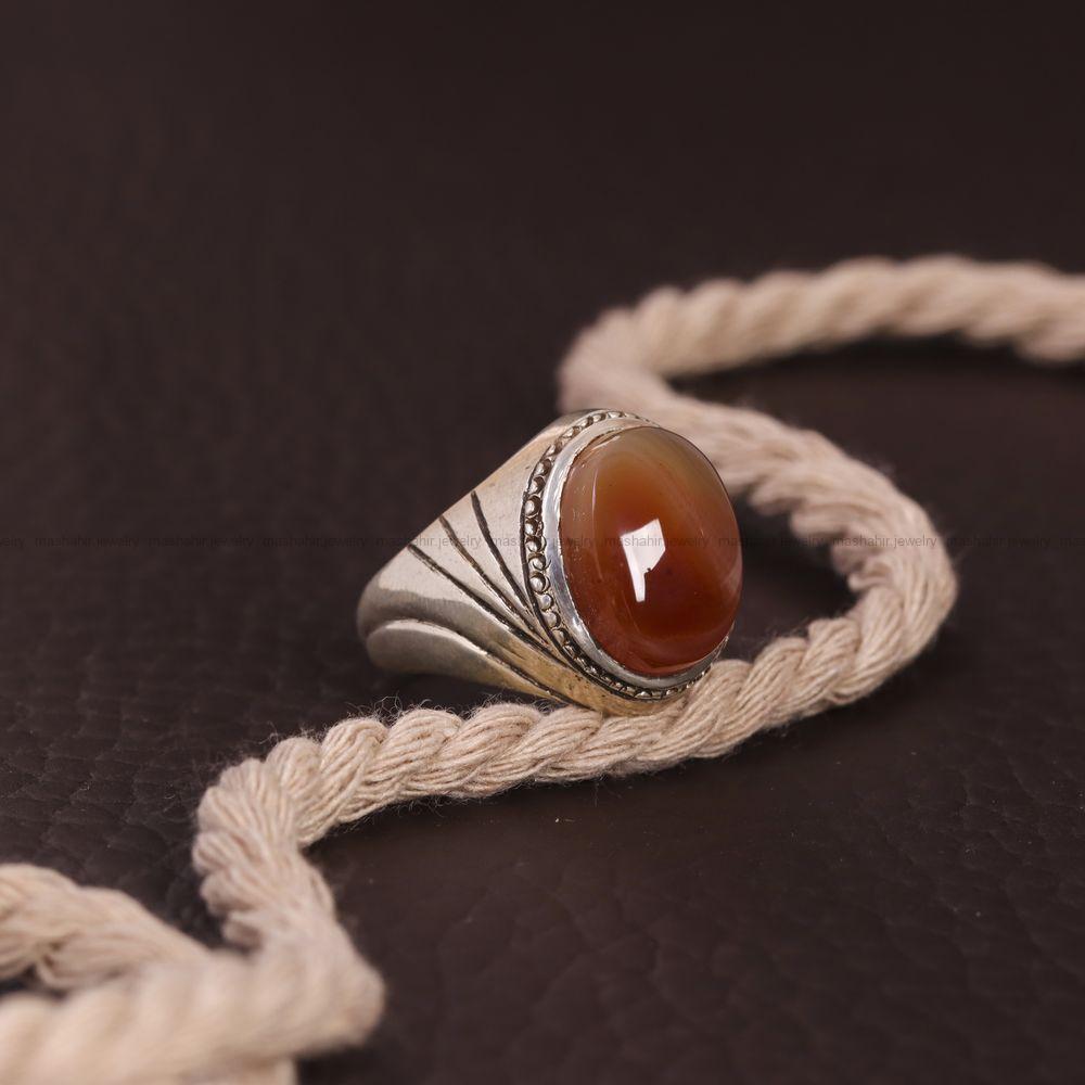 انگشتر عقیق یمن مردانه کد 7217