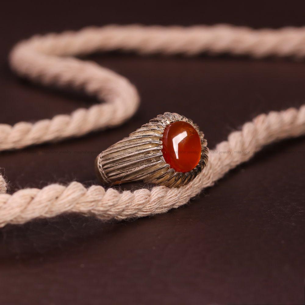 انگشتر عقیق یمن مردانه کد 7218