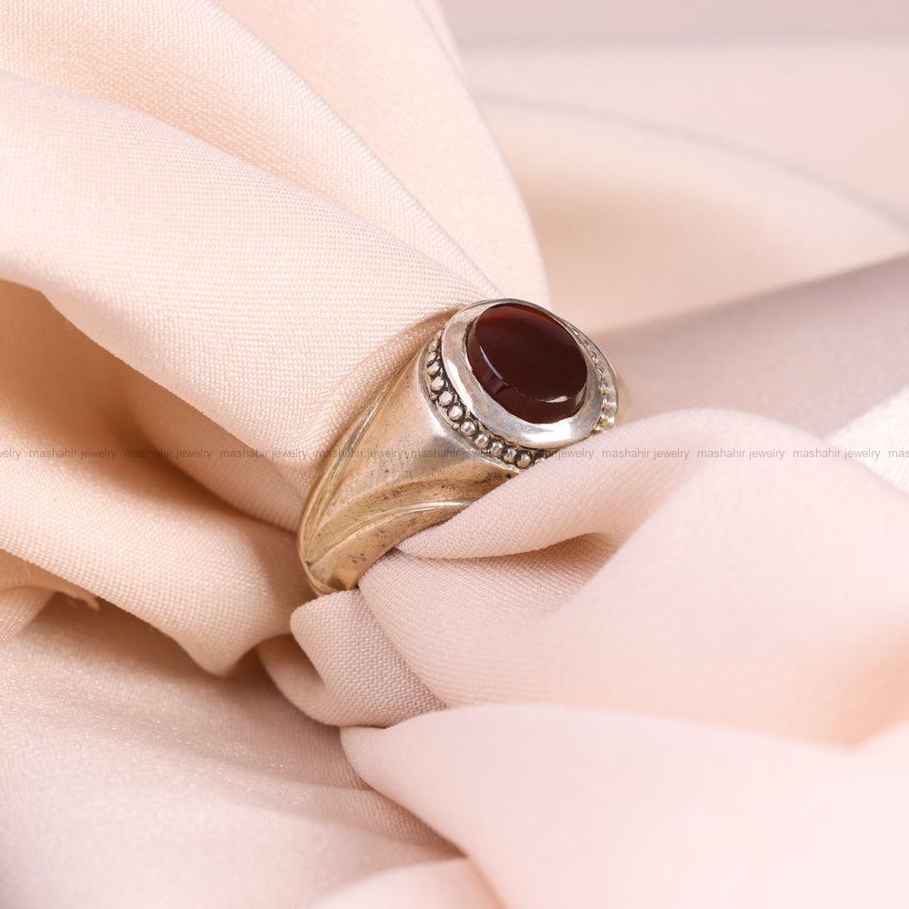 انگشتر عقیق یمن مردانه کد 7221