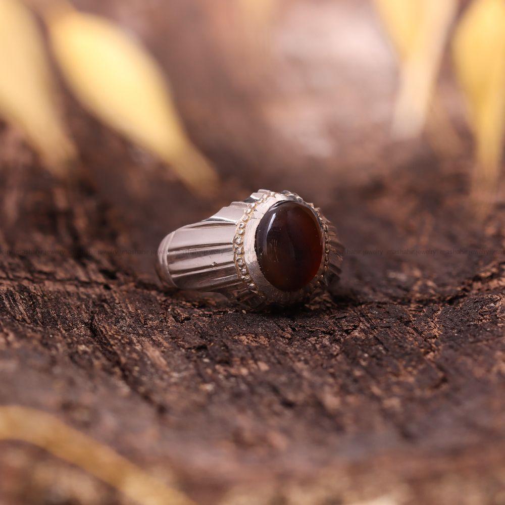 انگشتر عقیق یمن مردانه کد 7251