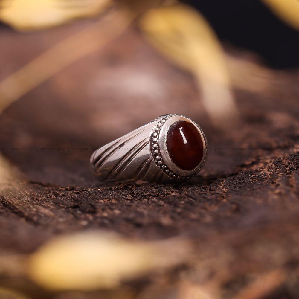 انگشتر عقیق یمن مردانه کد 7254