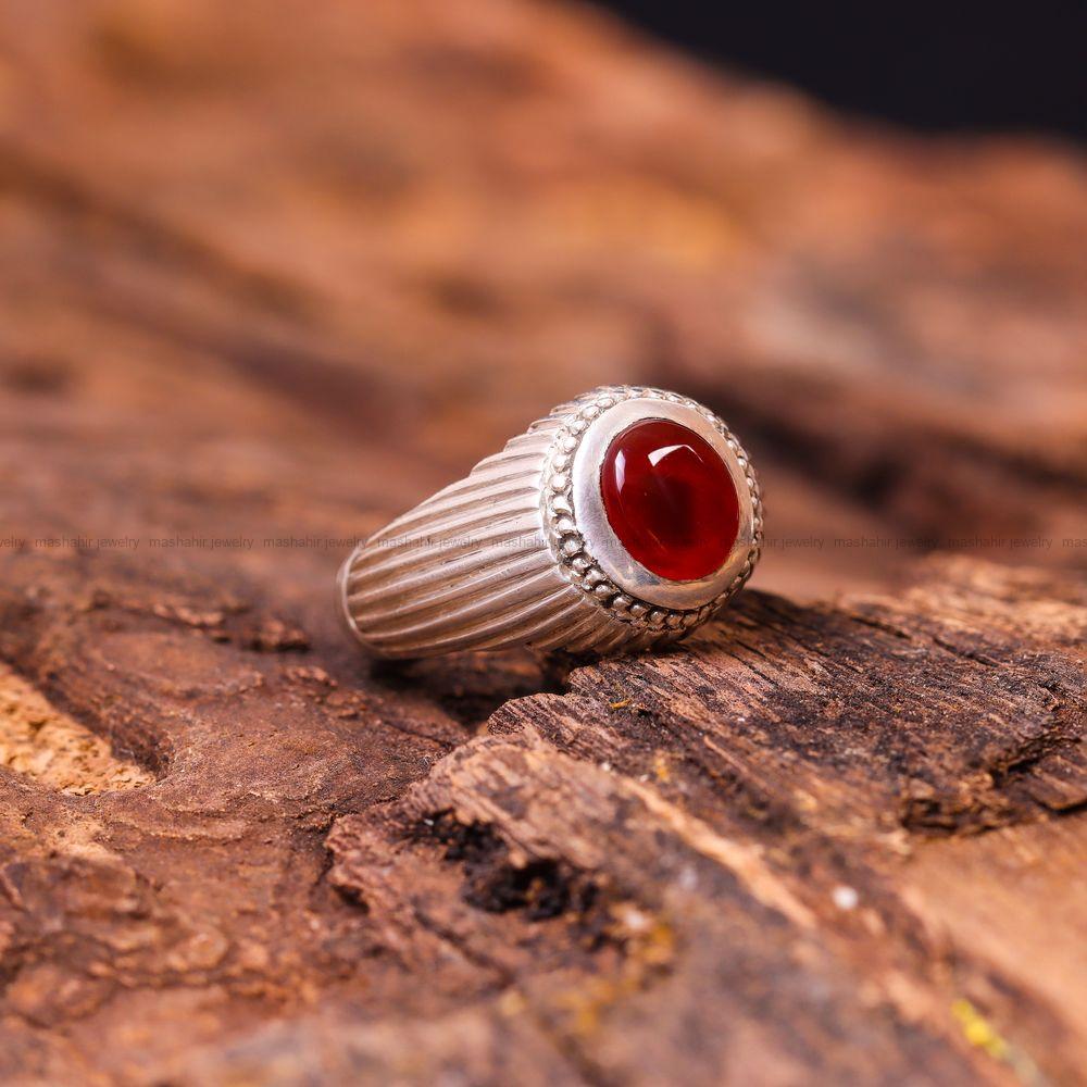 انگشتر عقیق یمن مردانه کد 7255