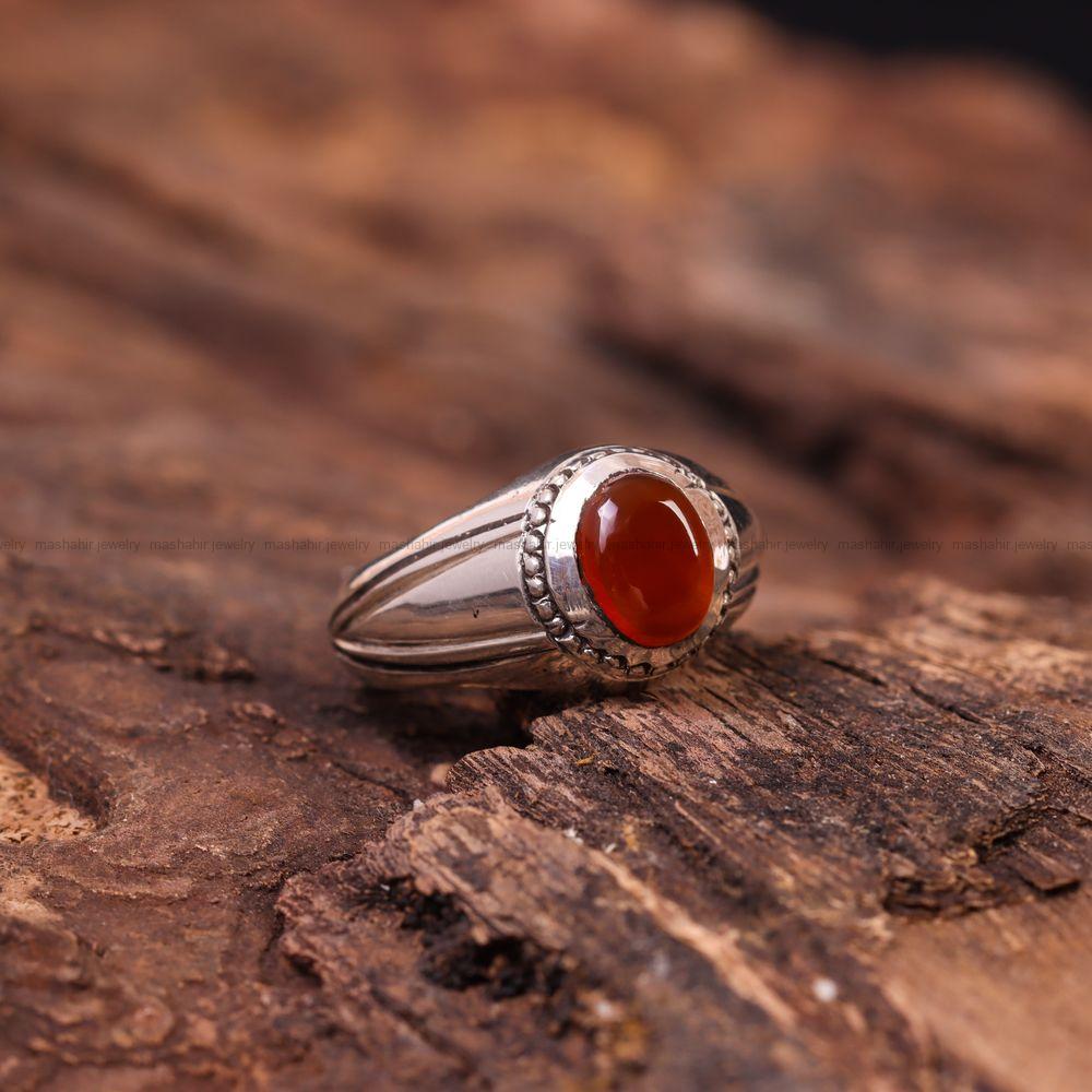 انگشتر عقیق یمن مردانه کد 7259