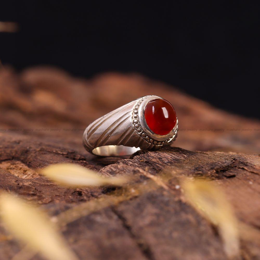 انگشتر عقیق یمن مردانه کد 7260
