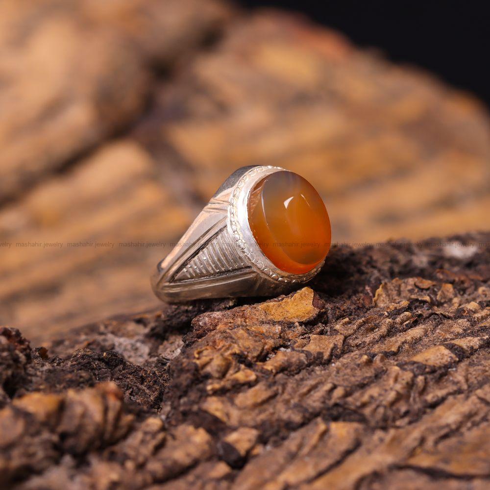 انگشتر عقیق یمن مردانه کد 7266