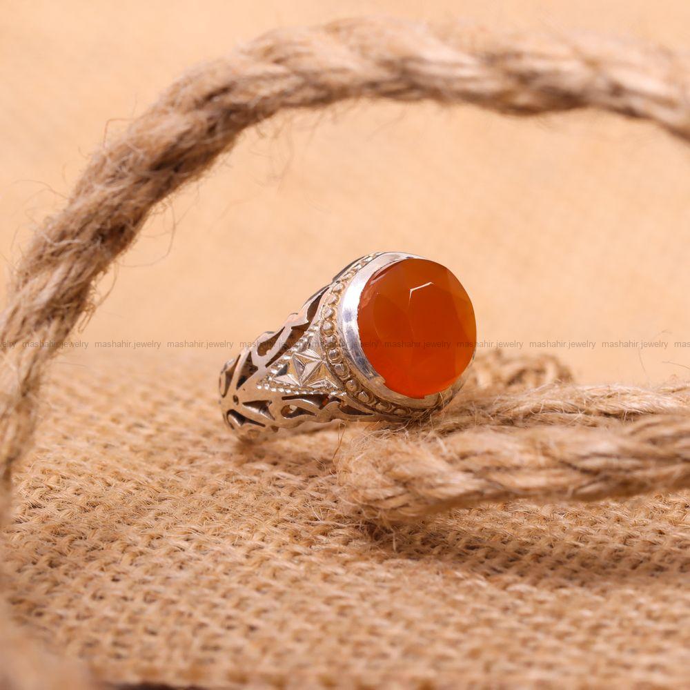 انگشتر عقیق یمن مردانه کد 7274