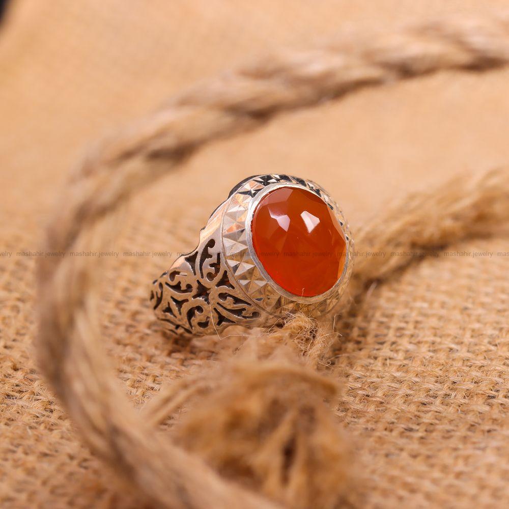 انگشتر عقیق یمن مردانه کد 7276