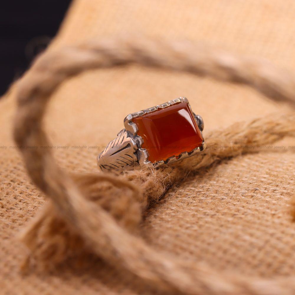 انگشتر عقیق یمن مردانه کد 7277