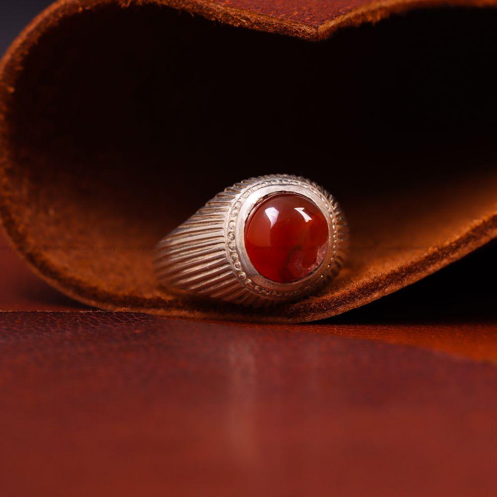 انگشتر عقیق یمن مردانه کد 7293