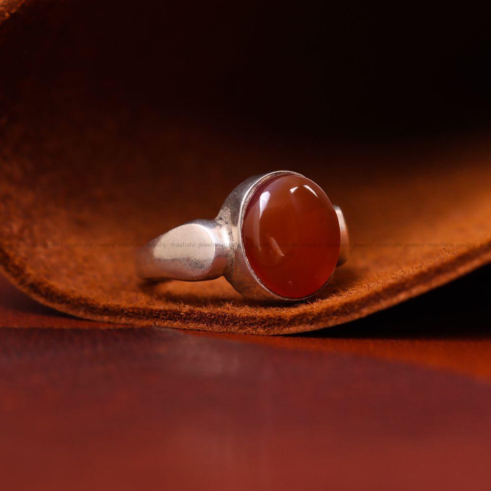 انگشتر عقیق یمن مردانه کد 7296