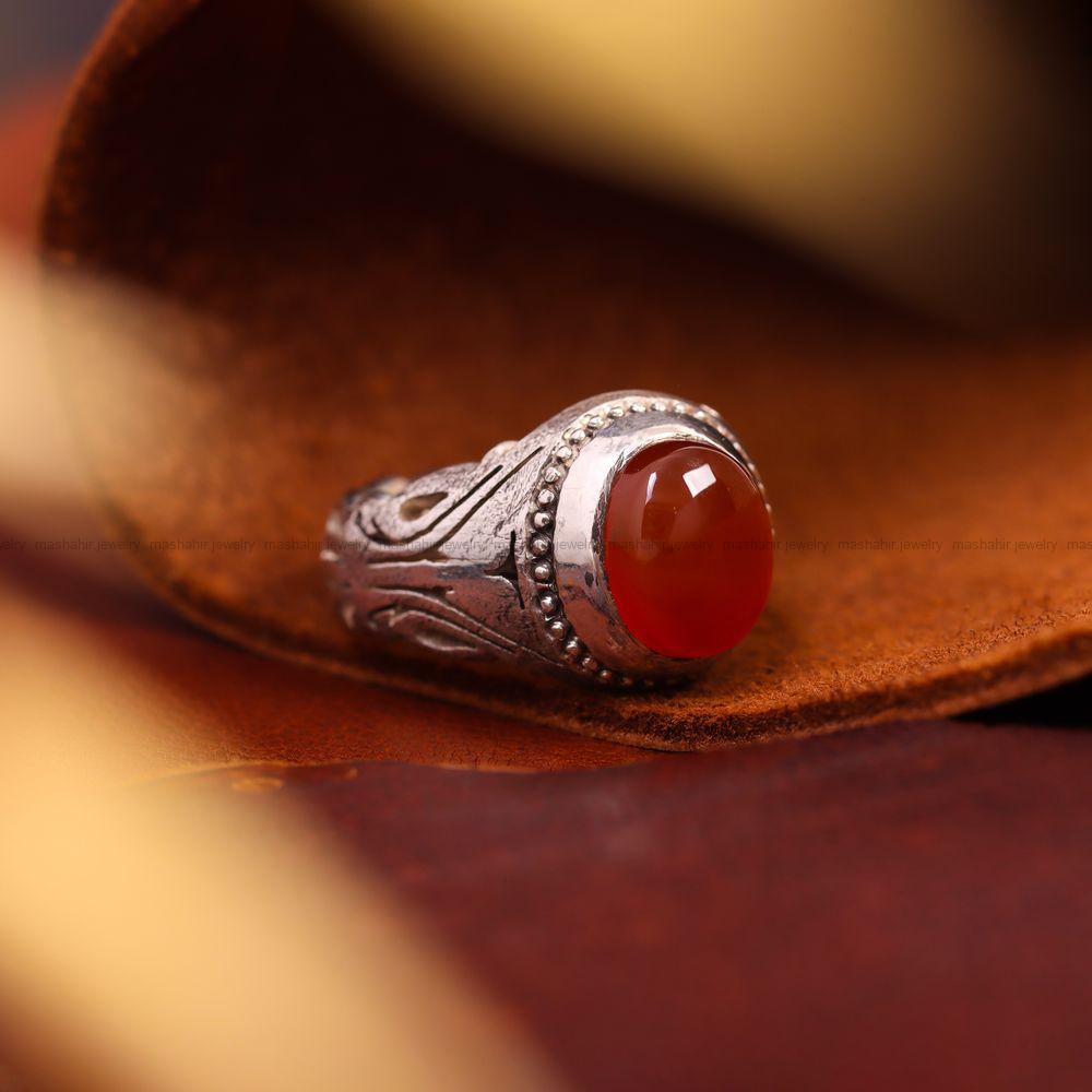 انگشتر عقیق یمن مردانه کد 7299
