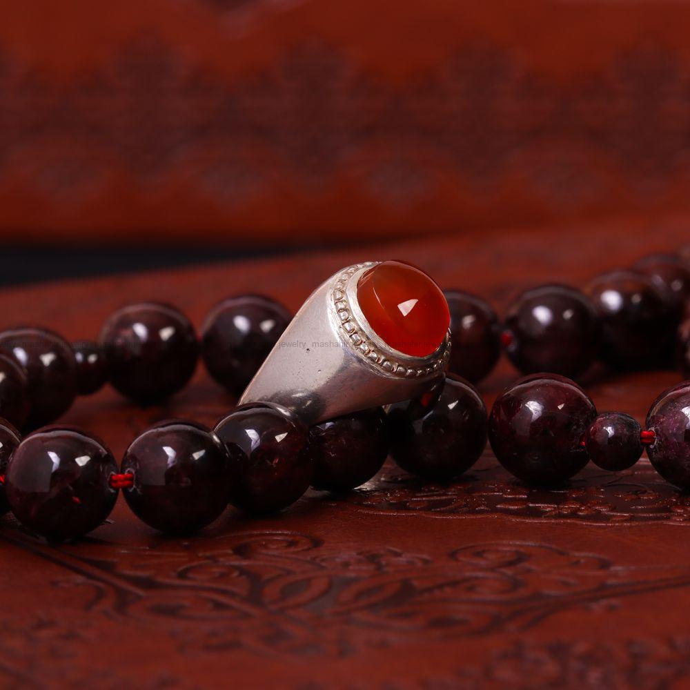 انگشتر عقیق یمن مردانه کد 7304