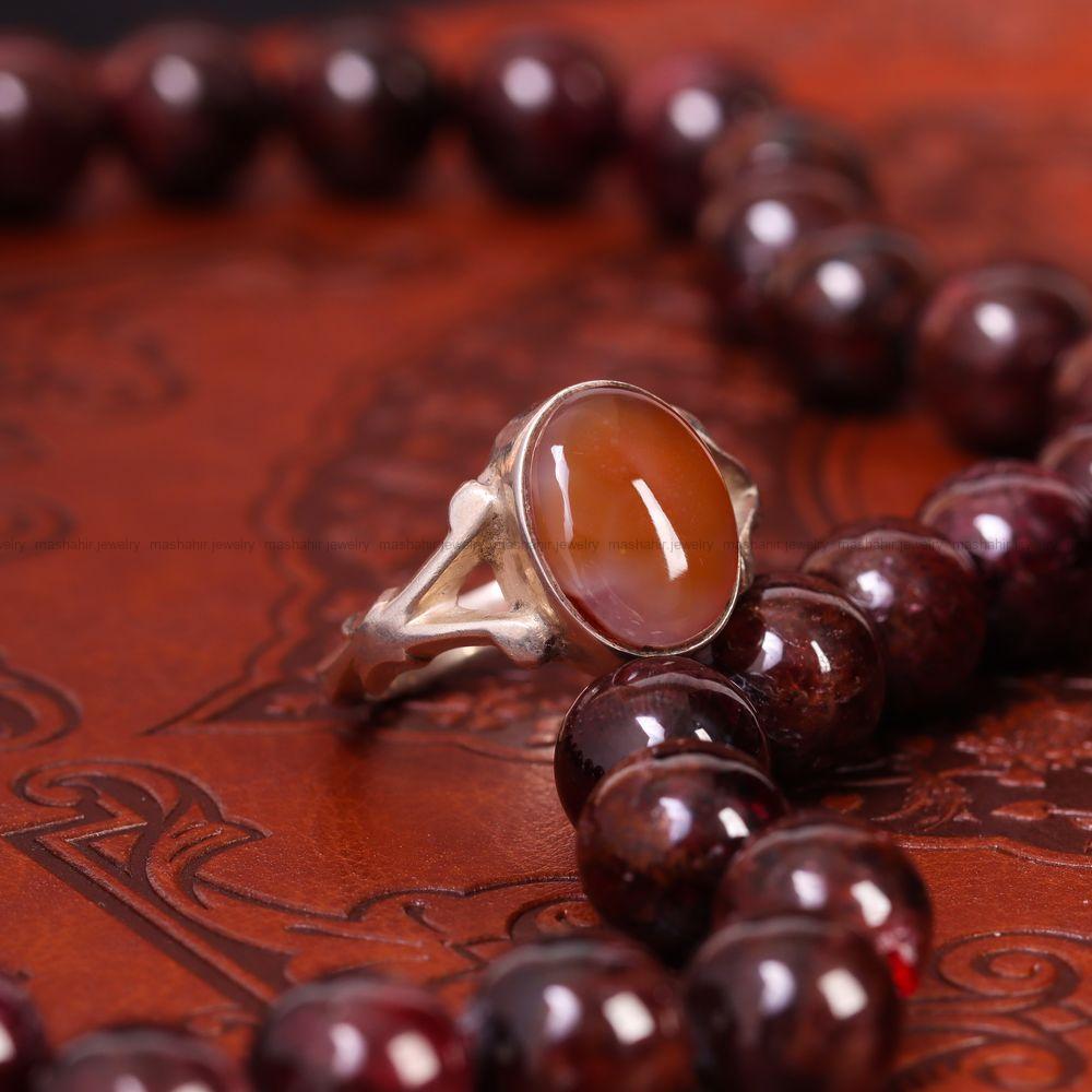 انگشتر عقیق یمن مردانه کد 7311