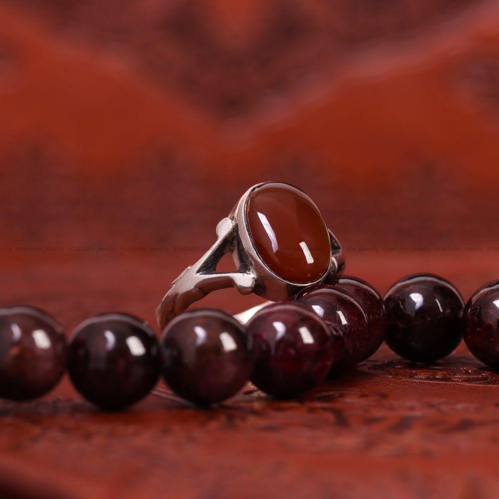 انگشتر عقیق یمن مردانه کد 7312