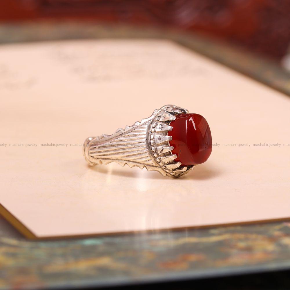 انگشتر عقیق یمن مردانه کد 7314