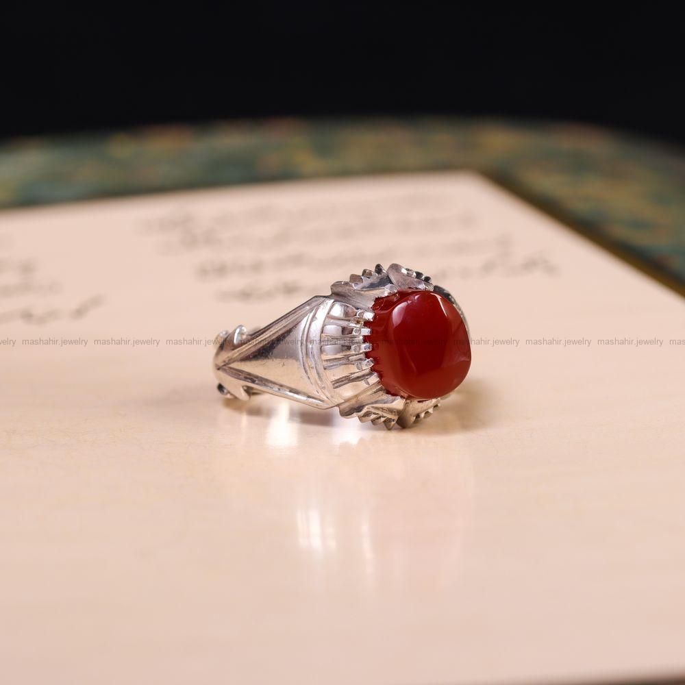 انگشتر عقیق یمن مردانه کد 7318