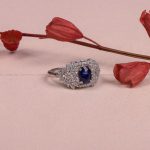 انگشتر یاقوت کبود زنانه کد 7359