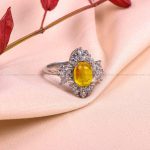 انگشتر ياقوت زرد زنانه کد 7370