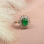 انگشتر عقیق سبز زنانه کد 7376