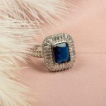 انگشتر طرح یاقوت کبود زنانه کد 7377