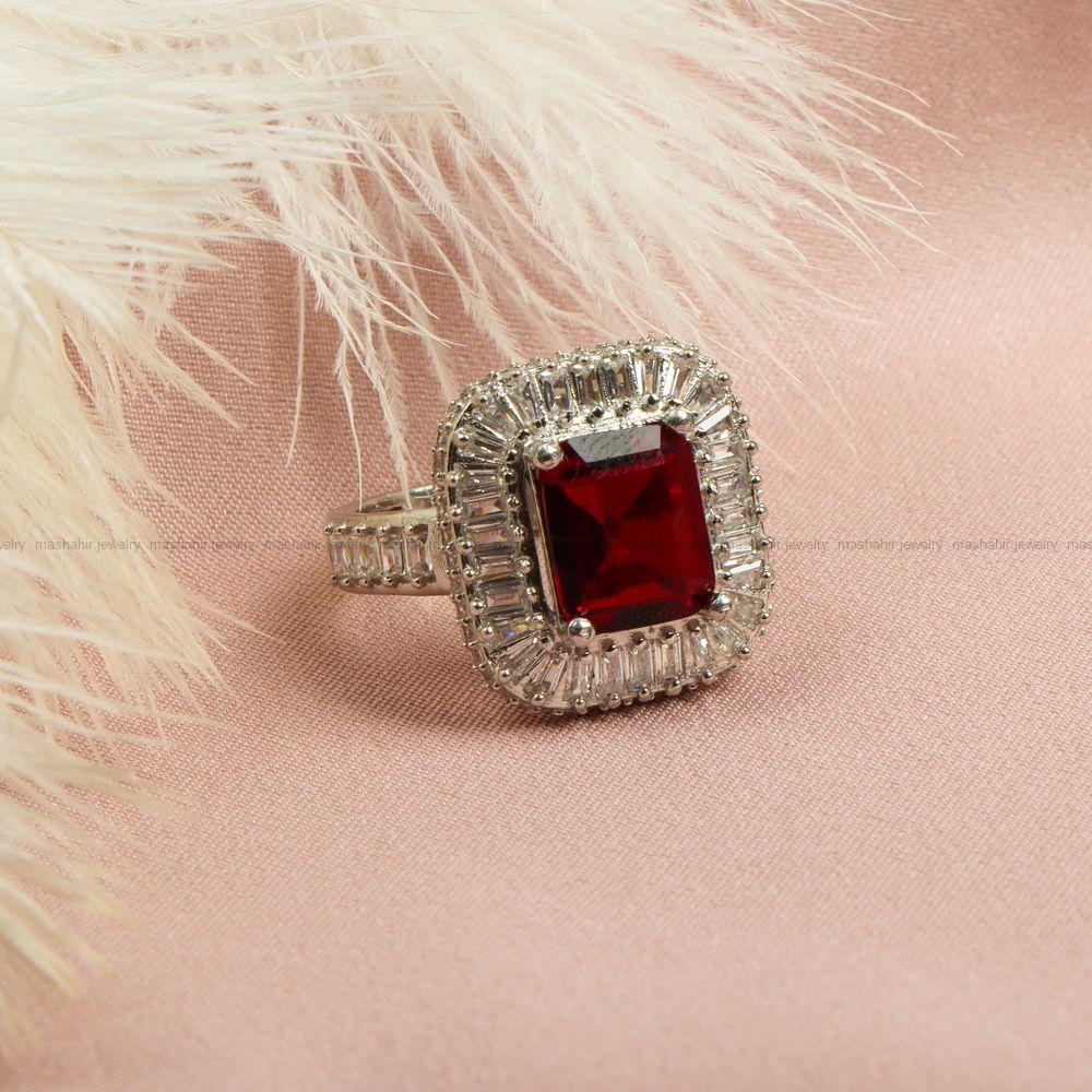 انگشتر طرح یاقوت سرخ زنانه کد 7381