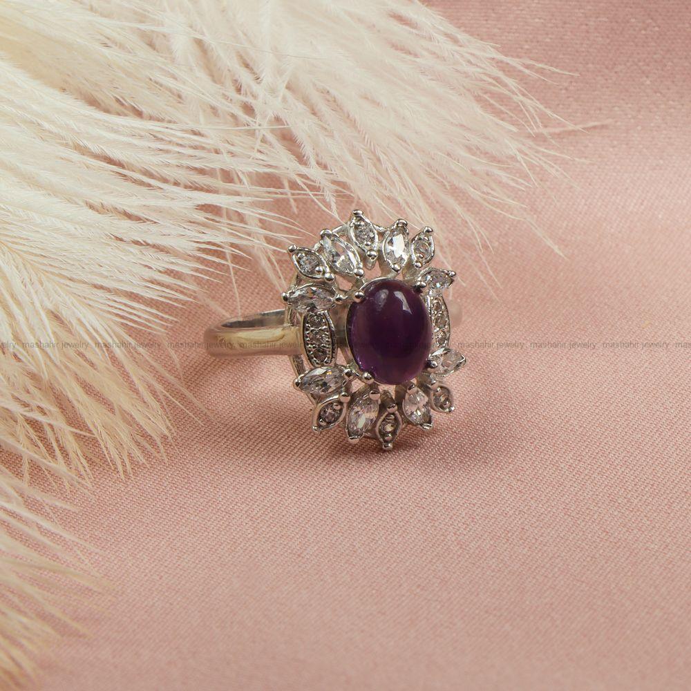 انگشتر آمیتیست زنانه کد 7382