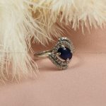 انگشتر یاقوت کبود زنانه کد 7385