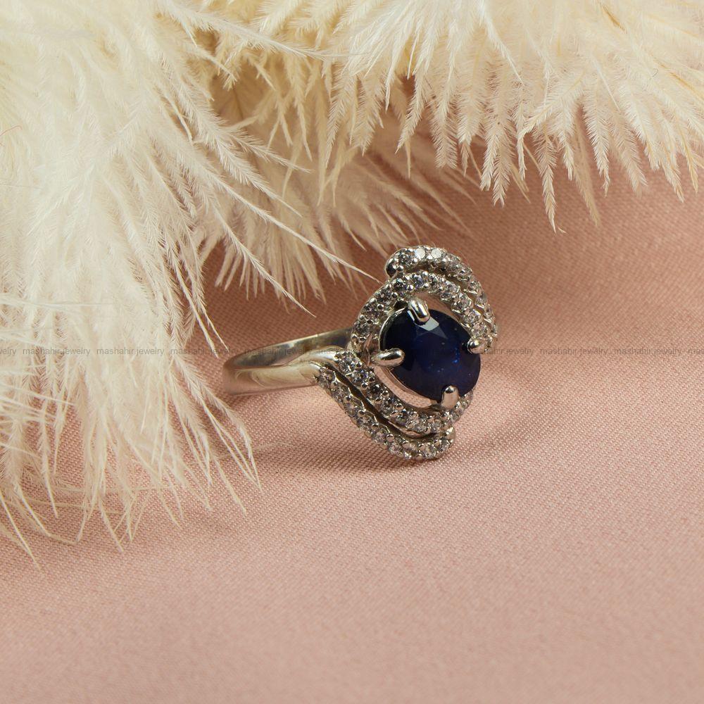 انگشتر یاقوت کبود زنانه کد 7385