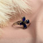 انگشتر یاقوت کبود زنانه کد 7387