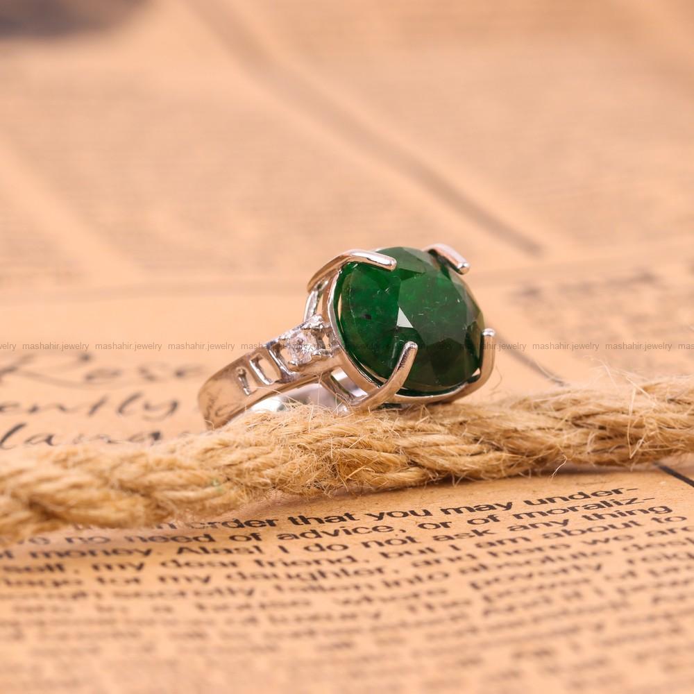 انگشتر زمرد زنانه کد 7455
