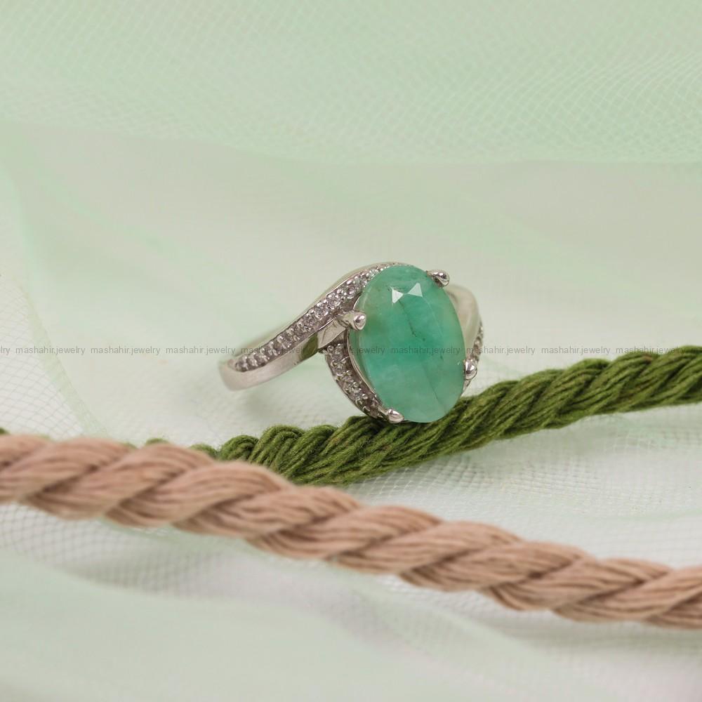 انگشتر زمرد زنانه کد 7467