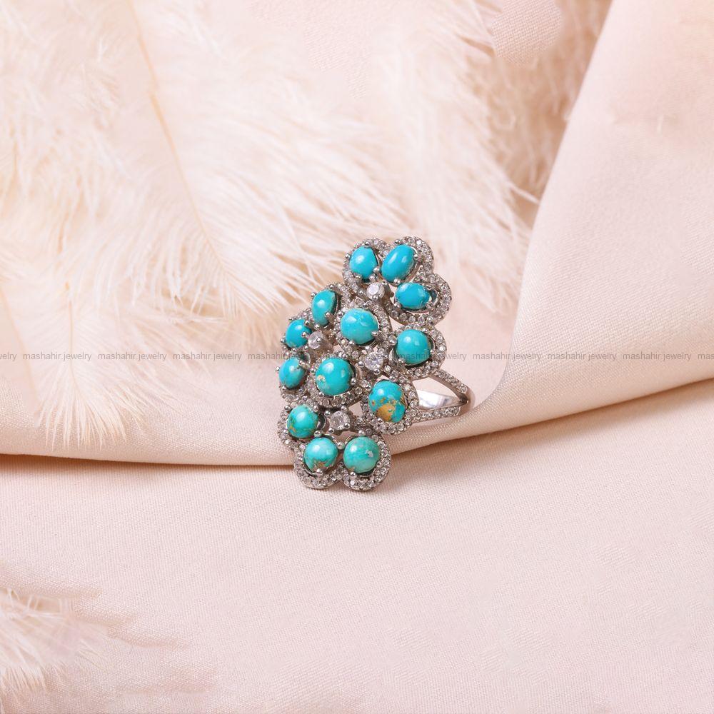 انگشتر فیروزه شجری زنانه کد 7622