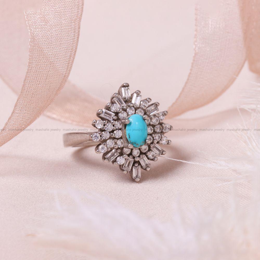 انگشتر فیروزه شجری زنانه کد 7632