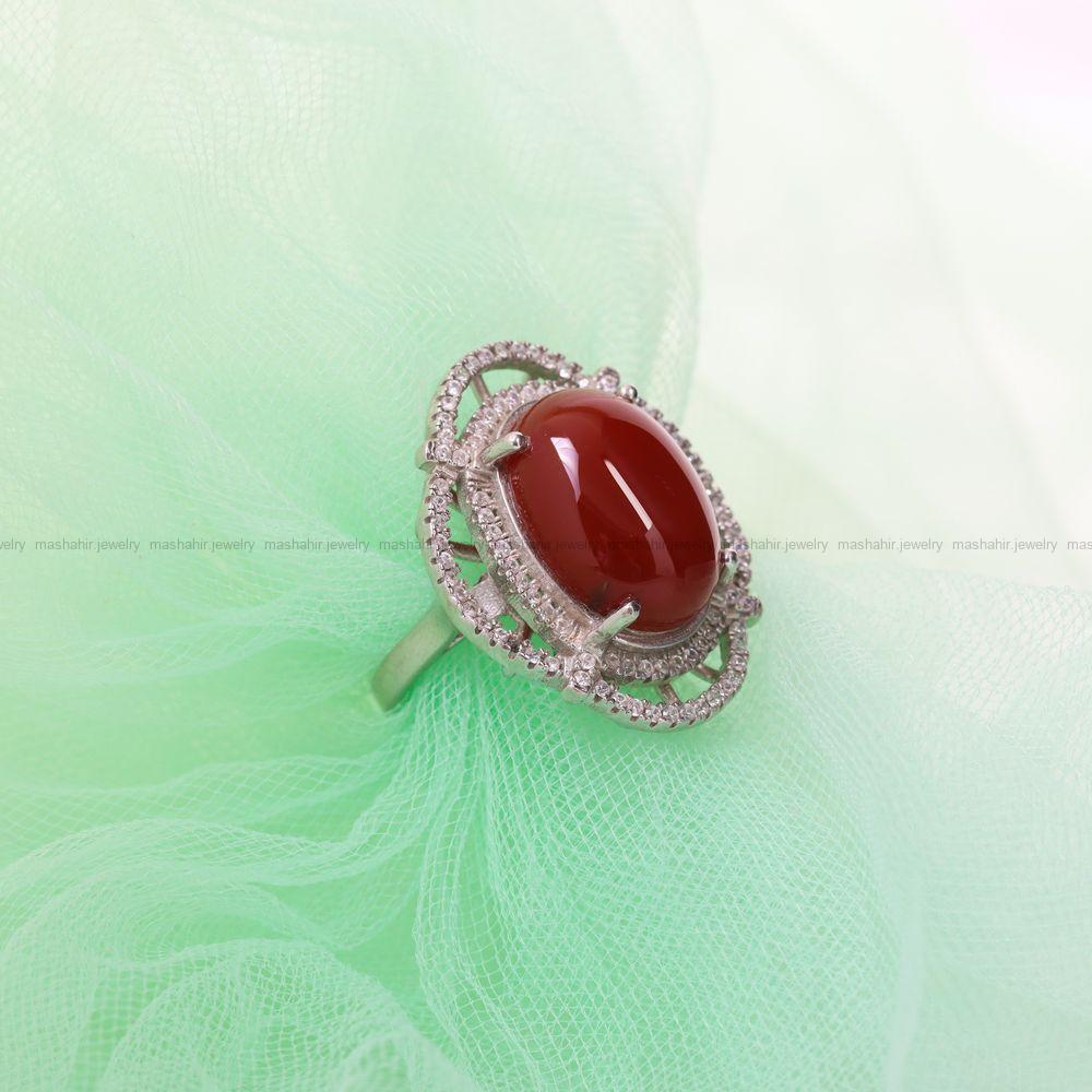 انگشتر عقیق زنانه کد 7753