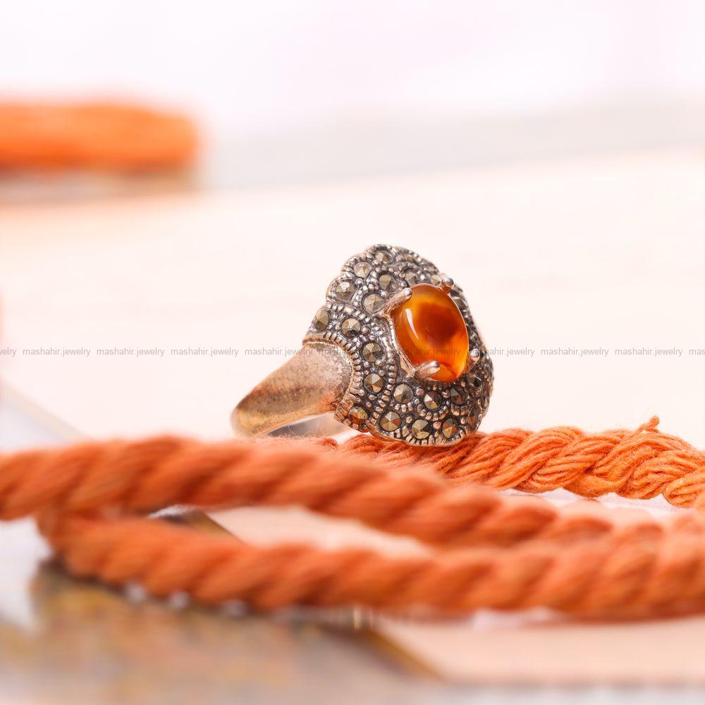 انگشتر عقیق زنانه کد 7774