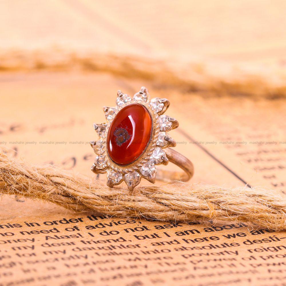 انگشتر عقیق زنانه کد 7778