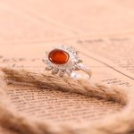 انگشتر عقیق زنانه کد 7781